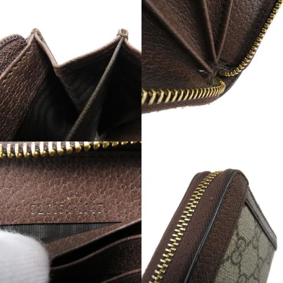 Gucci Round Zipper GG Sherry Line Long Wallet With Coin Purse Leather - Picture 9 of 10